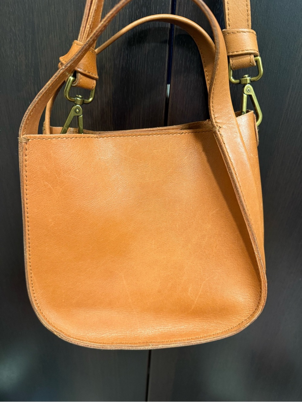 Madewell Cognac Leather Crossbody Shoulder Bag
